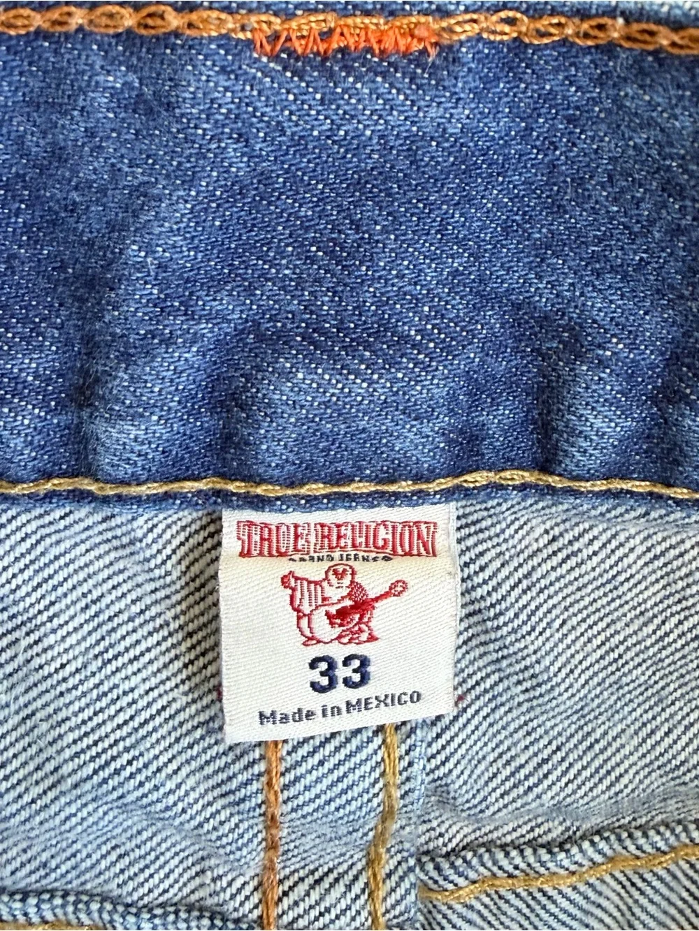 True Religion World Tour Section Straight Jeans Men’s 33 Blue Flap Pocket USA